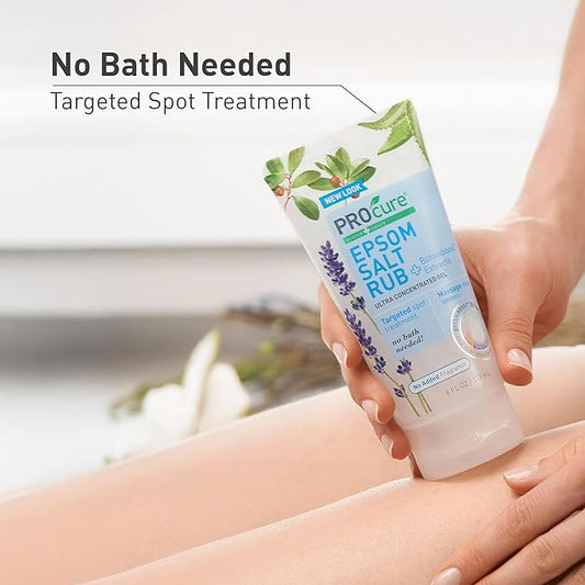 PROcure Epsom Salt Rub Gel with Aloe Vera 6 Fl Oz (Pack of 2)