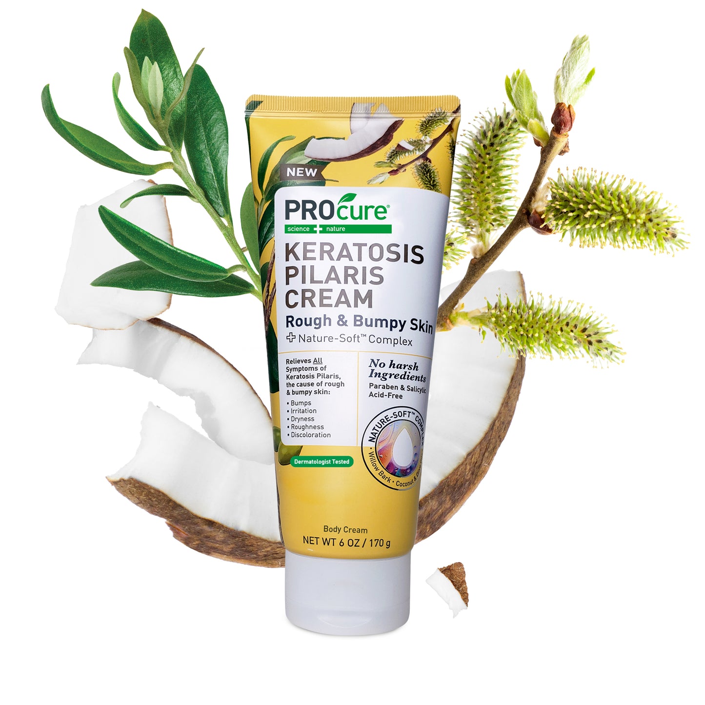 Procure Keratosis Pilaris Cream for Body, Exfoliating Rough and Bumpy Skin Lotion 6 Oz