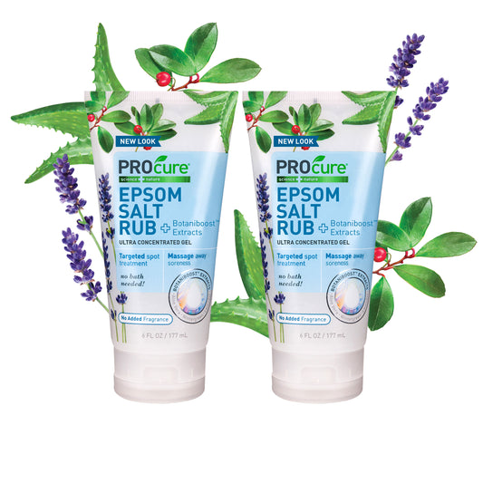 PROcure Epsom Salt Rub Gel with Aloe Vera 6 Fl Oz (Pack of 2)