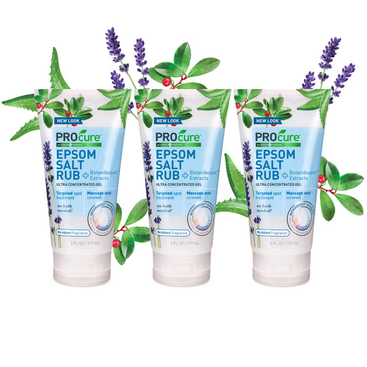 PROcure Epsom Salt Rub Gel with Aloe Vera 6 Fl Oz (Pack of 3)